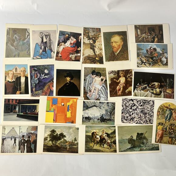 1970 Masterpiece Art Auction Game 22 Painting Cards Replacement Parts - Picture 1 of 1
